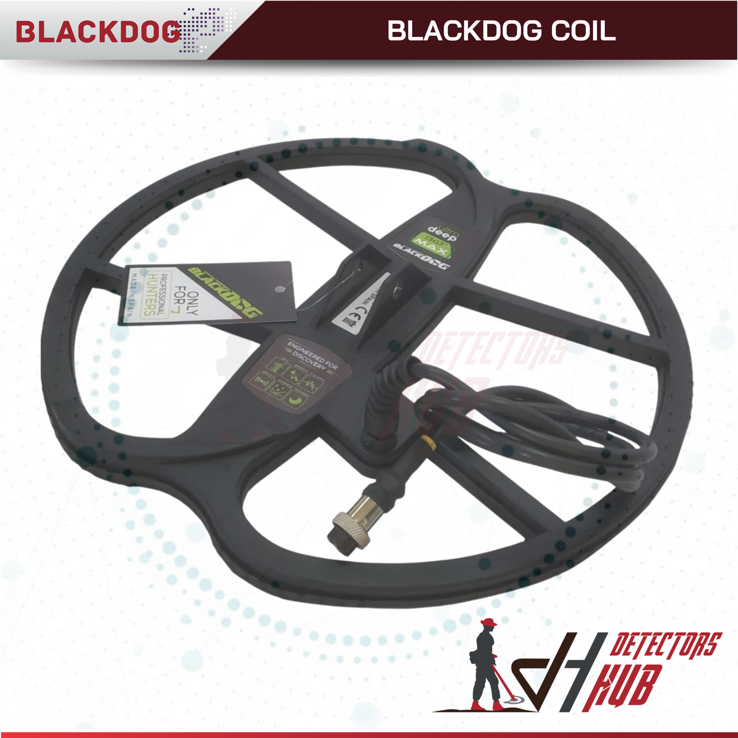Blackdog Max Coil 13x13 Inch DD for Garrett Ace Apex Metal Detector
