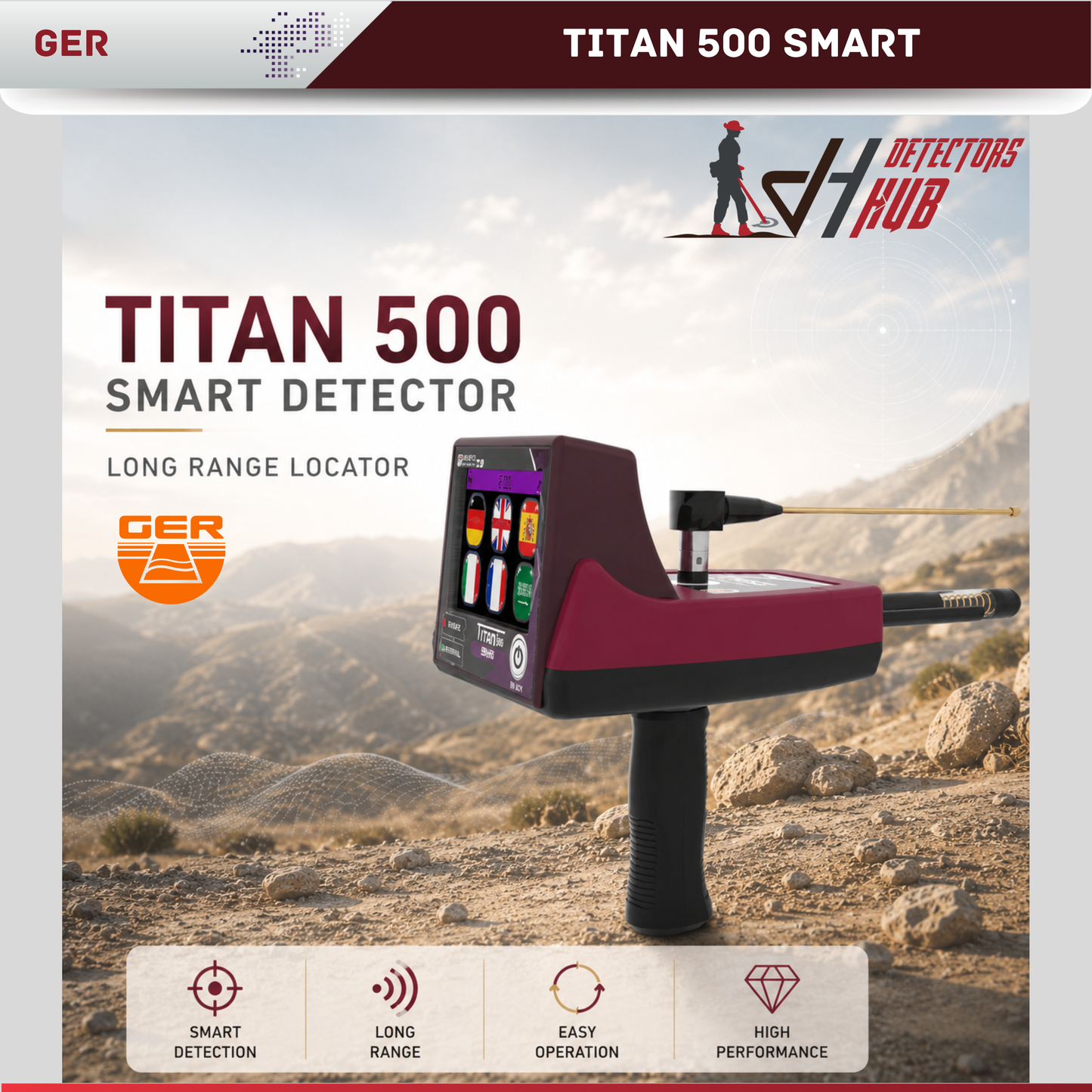 جهاز TITAN 500 الذكي للكشف عن الألماس والأحجار الكريمة