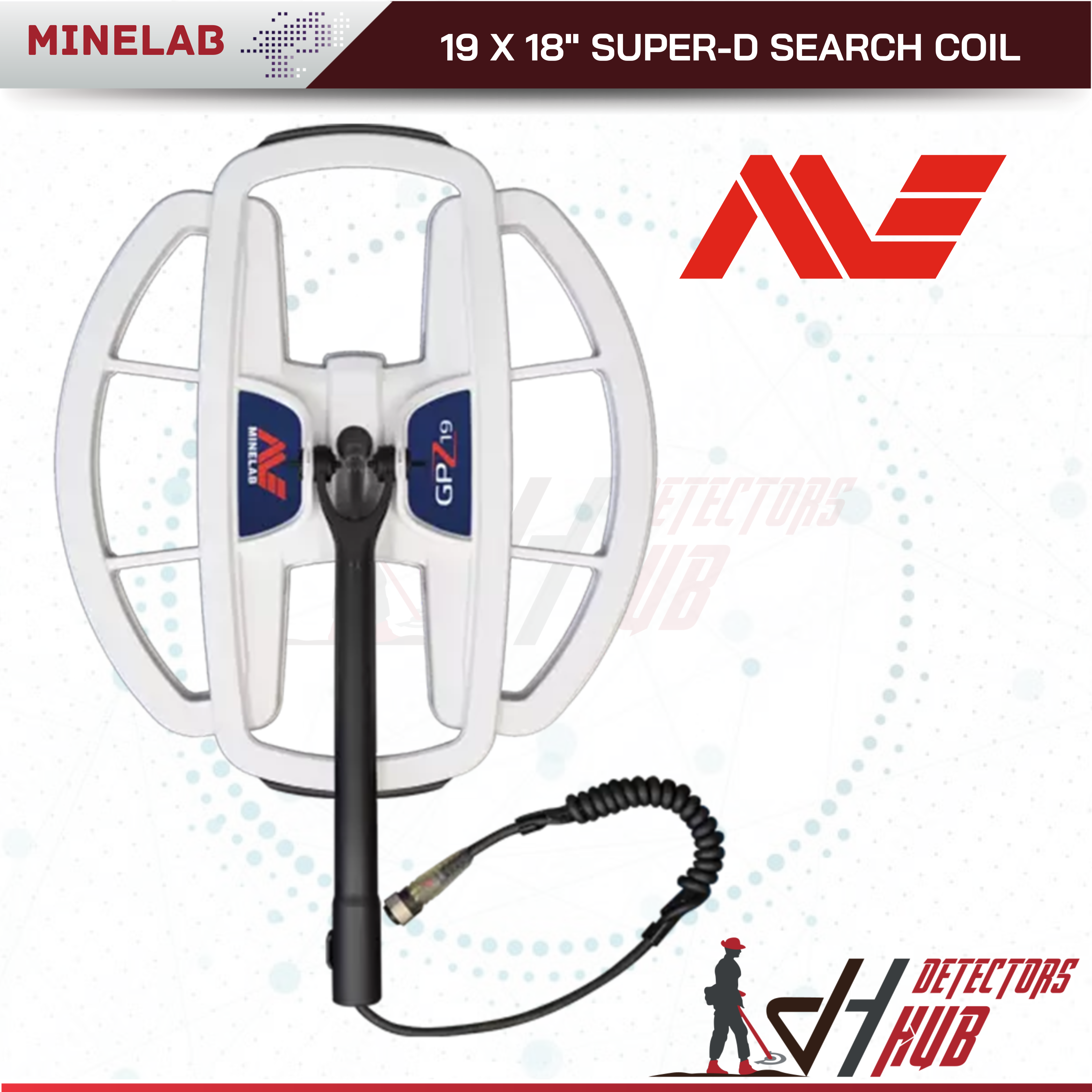 قرص البحث Super-D GPZ 7000 من Minelab 19 × 18 بوصة
