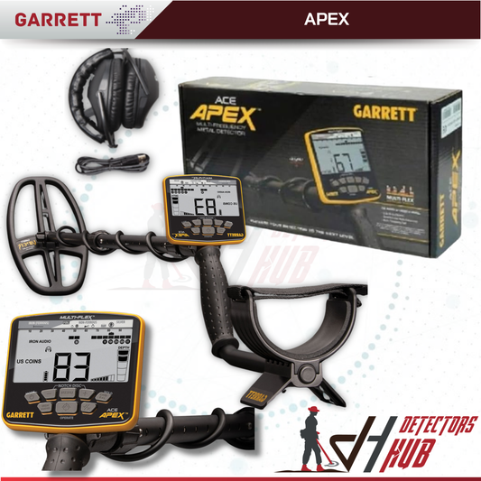 Detector de metales Garrett ACE Apex 6" x 11" DD con auriculares inalámbricos Z-Lynk