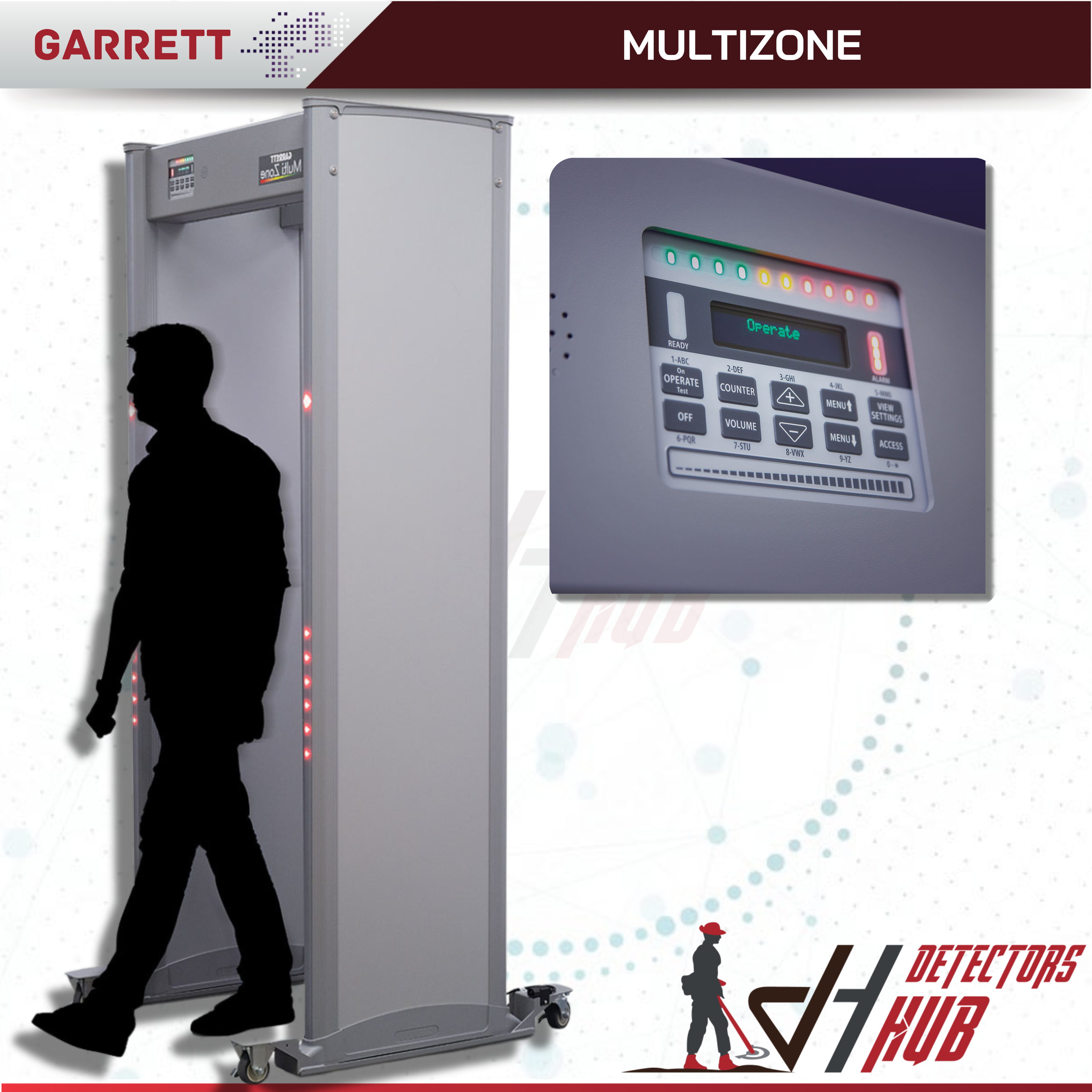 Detector de metales de paso multizona Garrett
