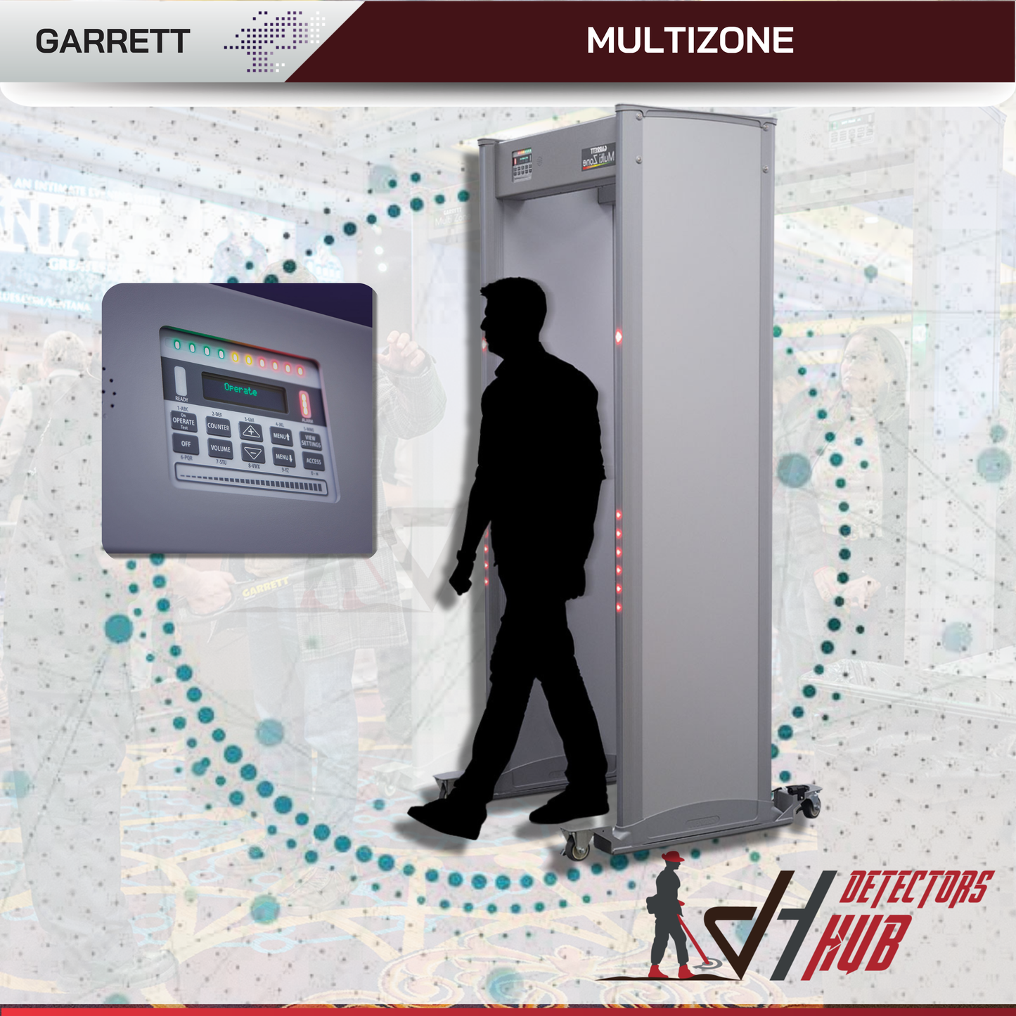 Detector de metales de paso multizona Garrett