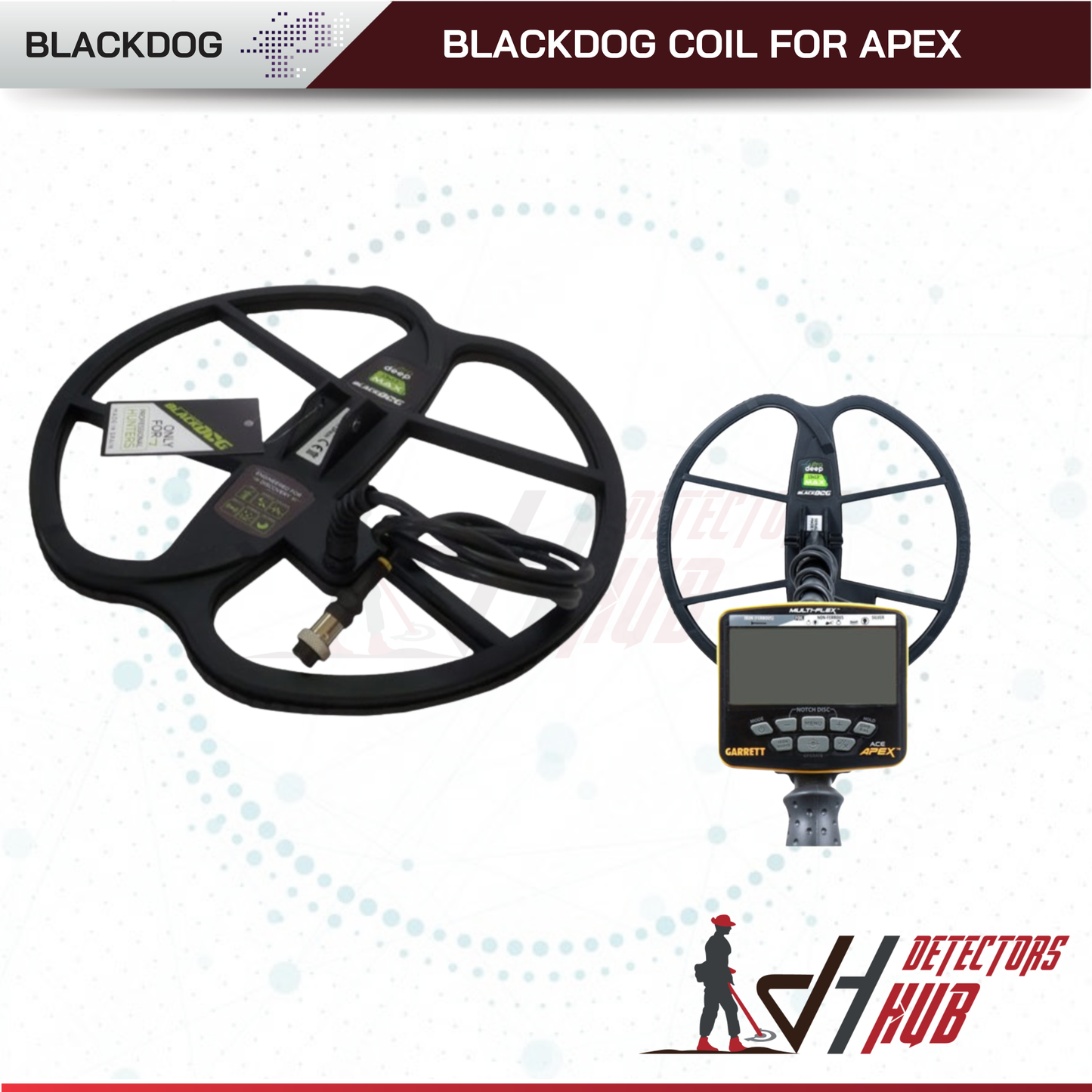 Bobina Blackdog Max 33 x 33 cm DD para Garrett Ace Apex