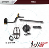 جهاز الكشف عن المعادن Garrett ACE Apex مع ملف 8.5 × 11 بوصة وسماعة رأس لاسلكية Z-Lynk