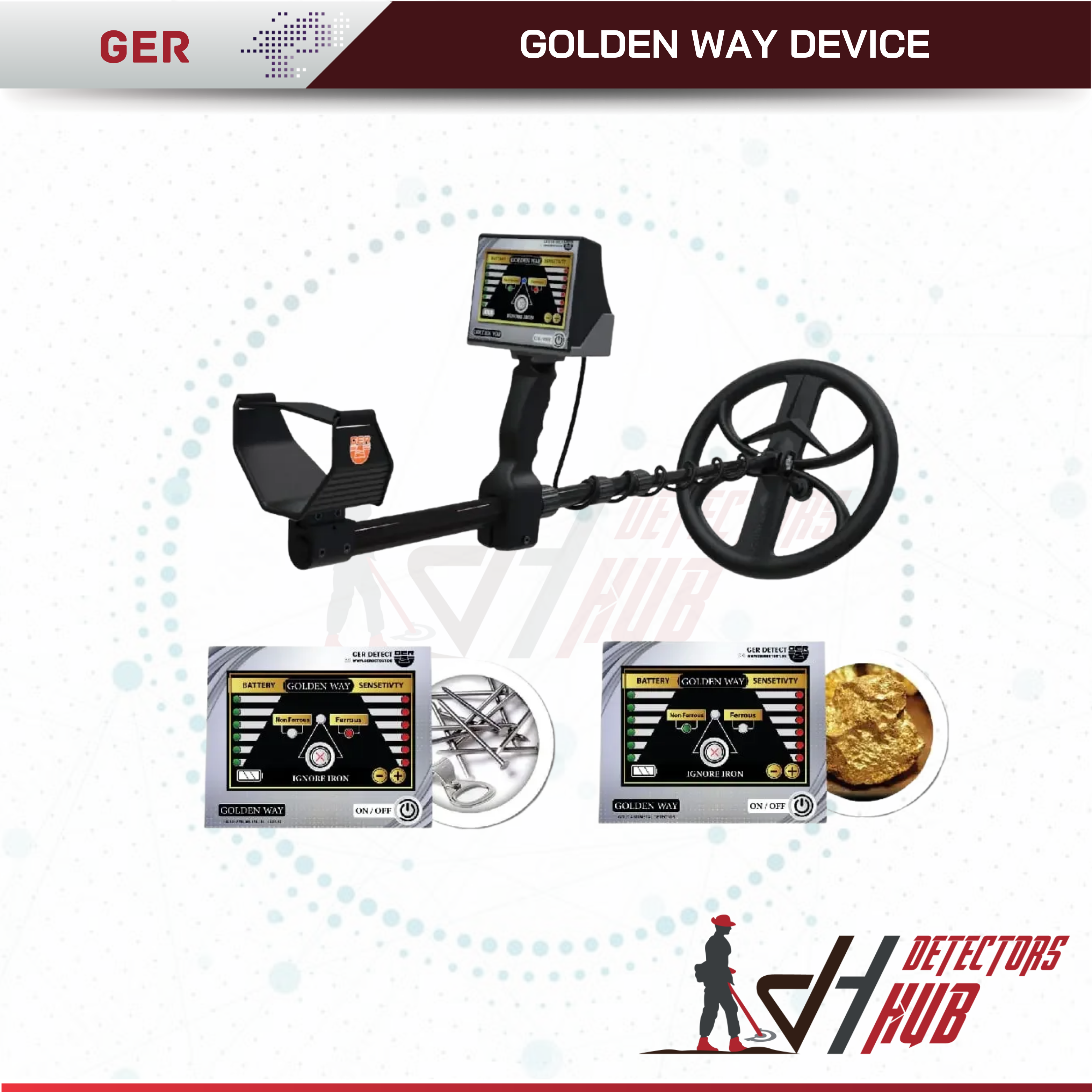 GER DETECT Golden Way Device VLF Metal Detector