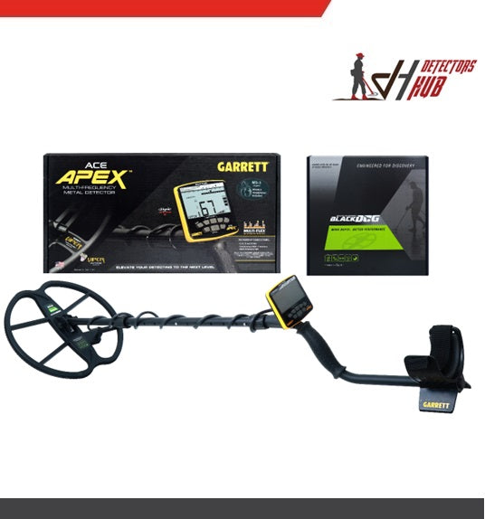 Garrett ACE Apex  WIth 13''x13" Blackdog Coil Metal Detector With Z-Lynk Wireless Headphone