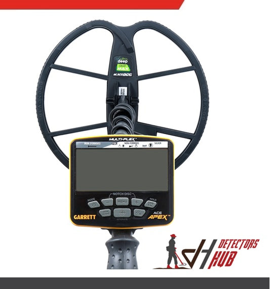 Garrett ACE Apex WIth 13 '' x13 '' Blackdog Coil للكشف عن المعادن مع سماعة رأس لاسلكية Z-Lynk